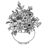 Desenhos para Colorir: Ilustrações de Flores e Arranjos Florais 