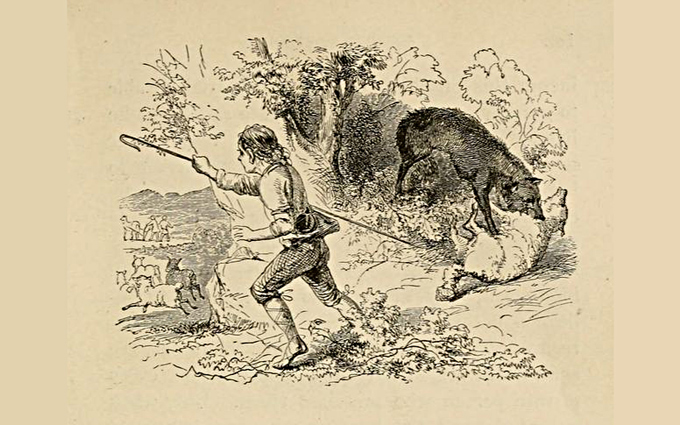 Fábulas de Esopo Ilustradas - O Garoto Pastor e o Lobo Fábulas de Esopo Ilustradas - O Garoto Pastor e o Lobo