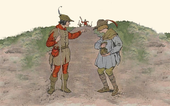 Fábulas de Esopo Ilustradas - Os Dois Viajantes e o Tesouro Fábulas de Esopo Ilustradas - Os Dois Viajantes e o Tesouro